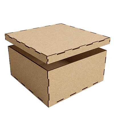 Caixa de MDF Cru com Tampa Sapata 20 × 20 × 10 cm